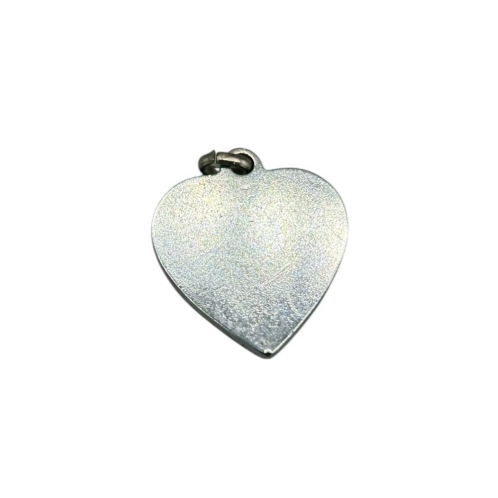 Abalone Shell Heart Pendant Silver Tone | Magnetic Tested | 1” - Picture 5 of 5